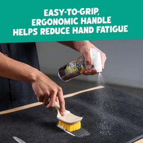 Chemical Guys Induro 7 in use on car seat removing grime for cleaner fabric