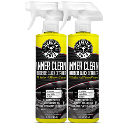 Chemical Guys InnerClean two 16 oz bottles front view showing packaging and tropical scent benefit
