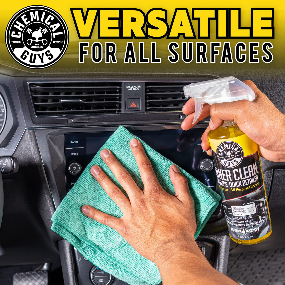 Chemical Guys InnerClean pineapple scent evoked with fruit visual for fresh cabin scent