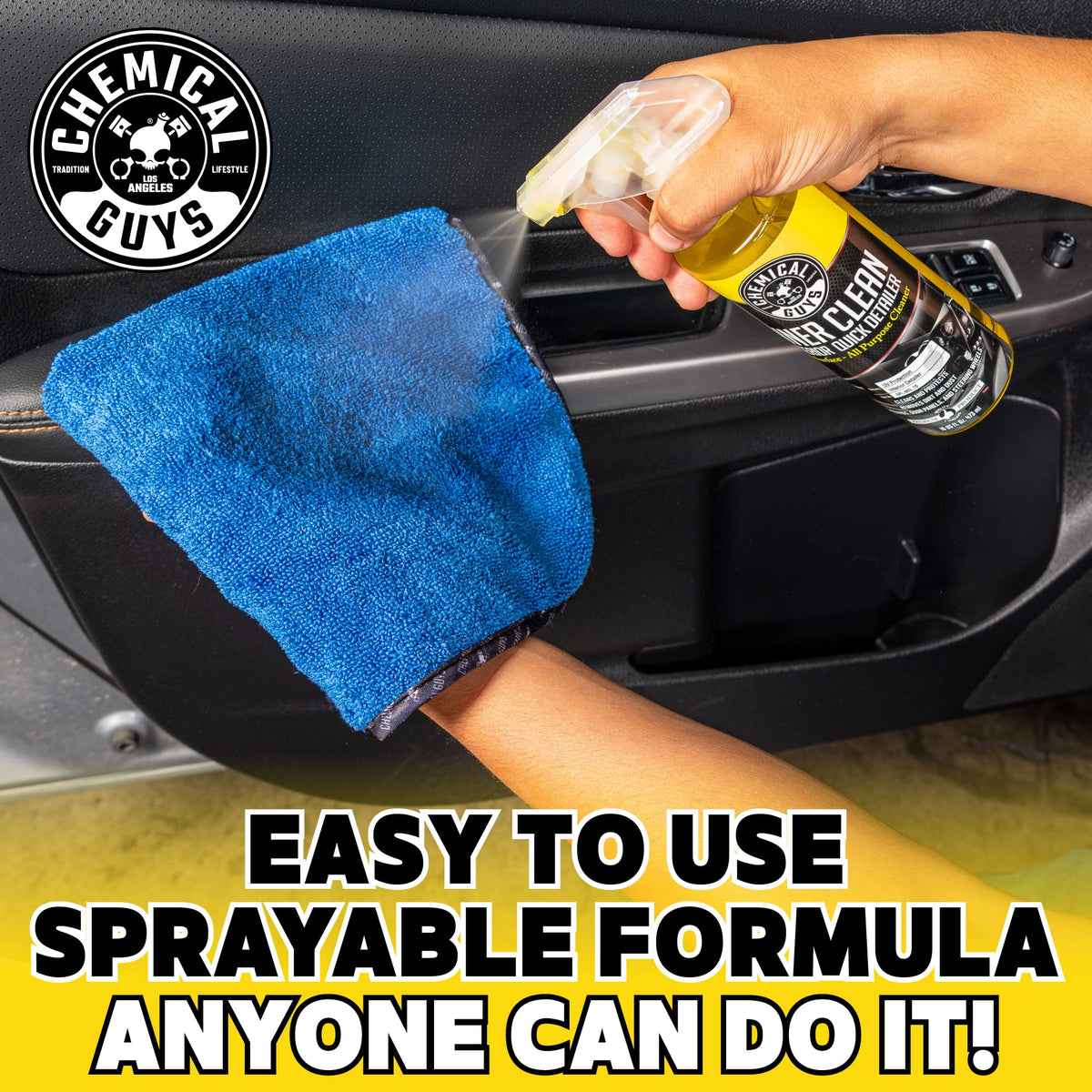 Chemical Guys InnerClean applied to navigation screen with safe, streak-free clarity