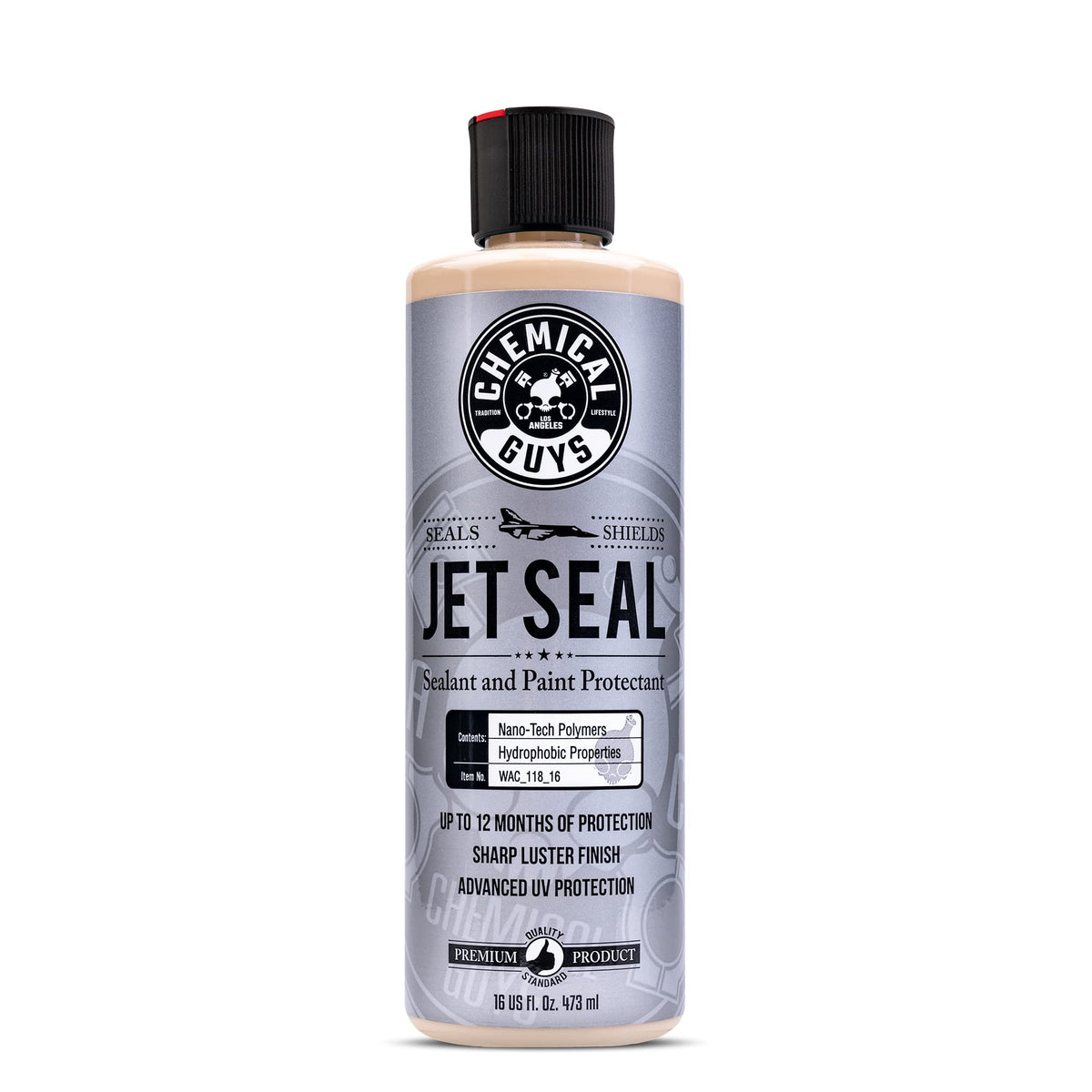 Chemical Guys JetSeal front bottle showing clear branding and product benefit