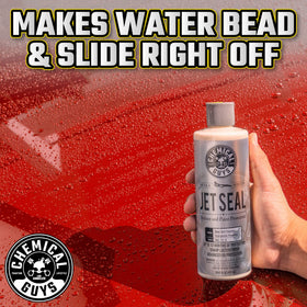 Chemical Guys close-up of JetSeal label highlighting formula and protection