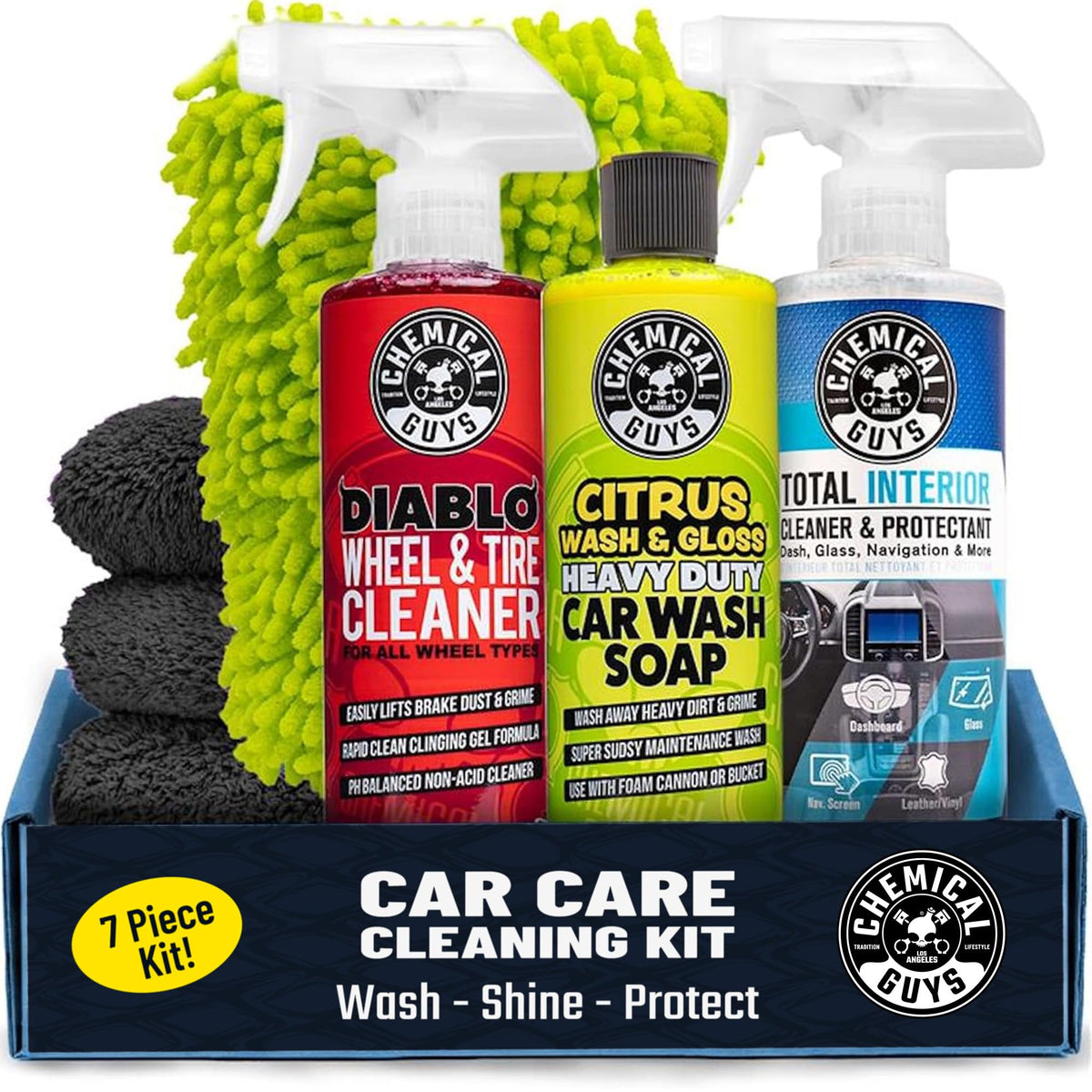 Chemical Guys kit front packaging showing full product lineup and convenience
