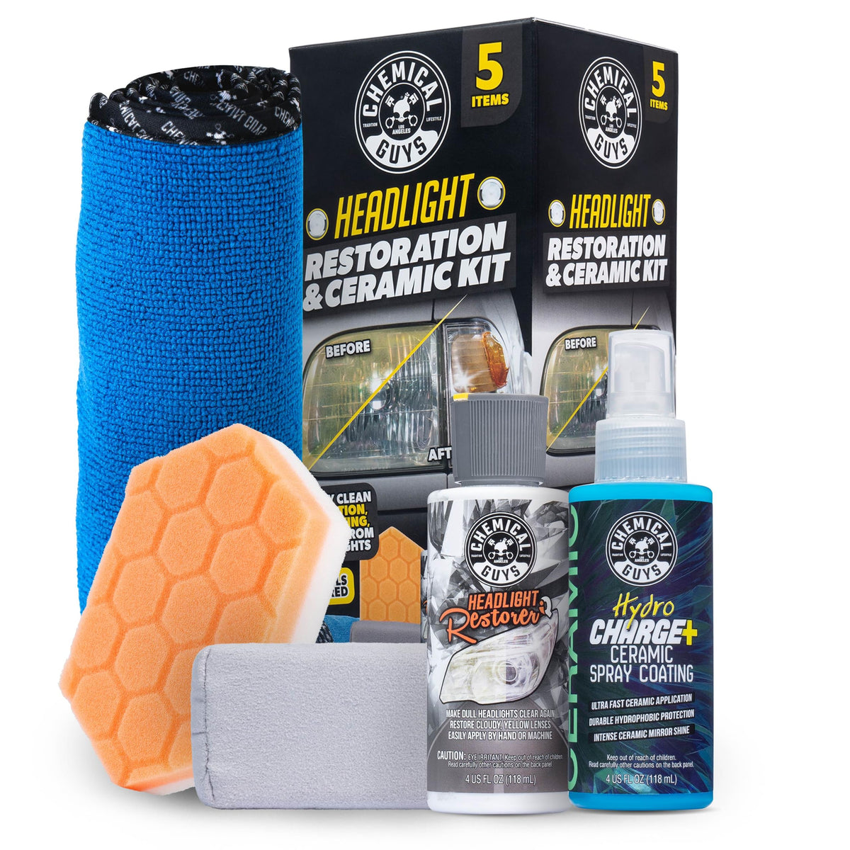 Chemical Guys kit front packaging showing contents and clear benefit
