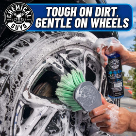 Chemical Guys kit used on a show car wheel for a showroom-ready look