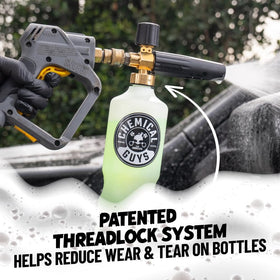 Chemical Guys label and branding detail showing product ID and professional-grade benefit