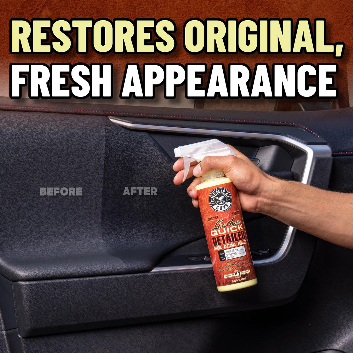 Chemical Guys refreshing a vehicle dashboard for preserved interior look