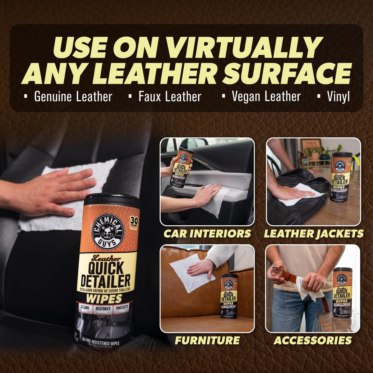 Chemical Guys wipe fabric close-up showing lint-free texture benefit