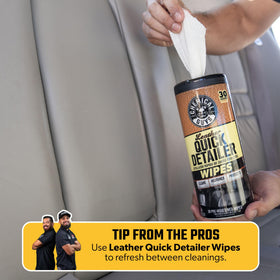 Chemical Guys detailing in a car interior lifestyle scene demonstrating professional results at home