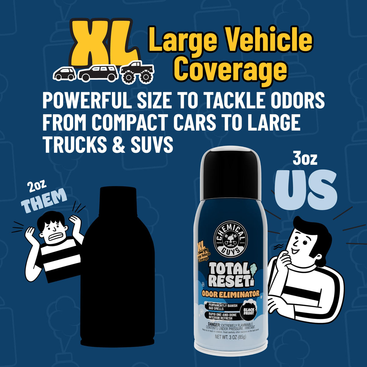 Chemical Guys treated car interior with fresh scent conveying a clean comfortable cabin