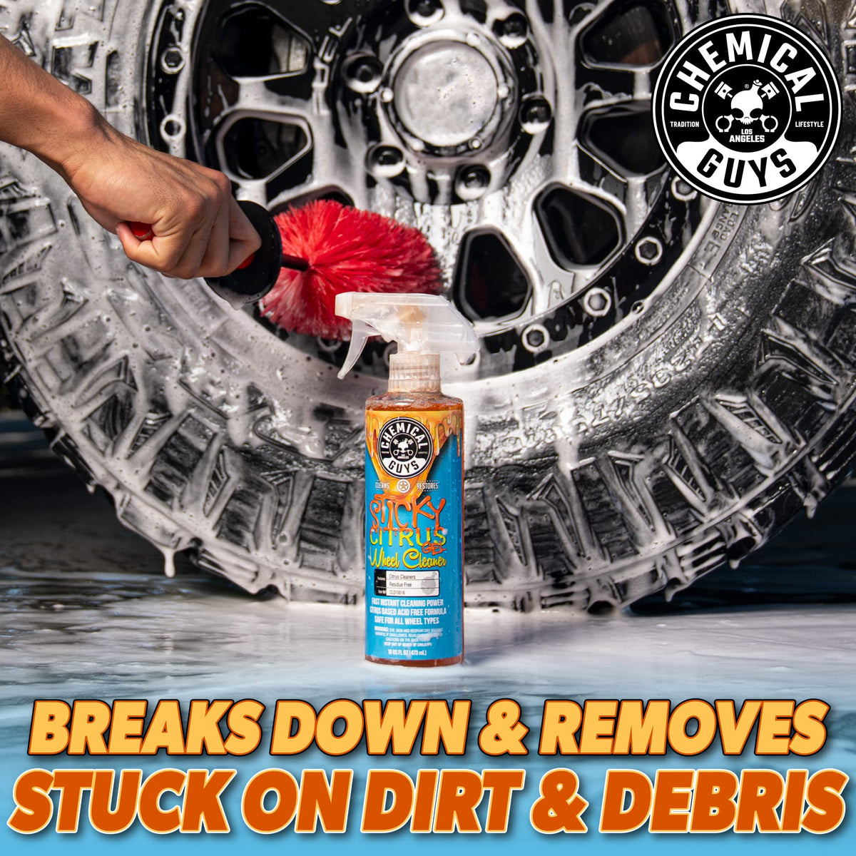 Chemical Guys lifting brake dust and grime showing visible contamination removal benefit