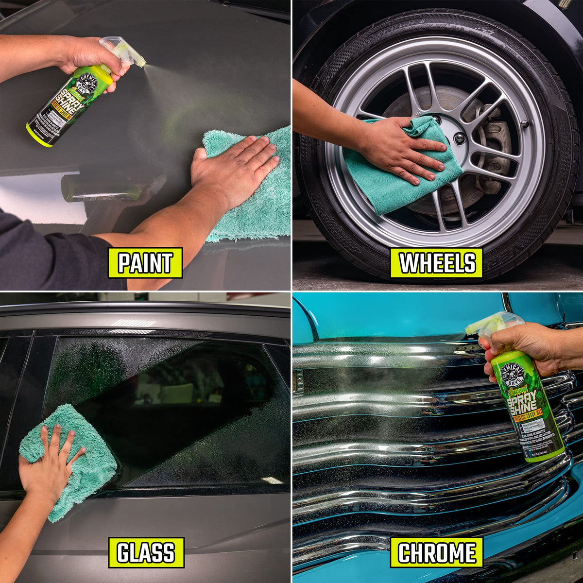 Car door reflection after Chemical Guys application with improved mirror-like finish