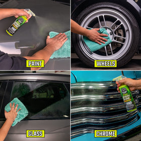 Car door reflection after Chemical Guys application with improved mirror-like finish