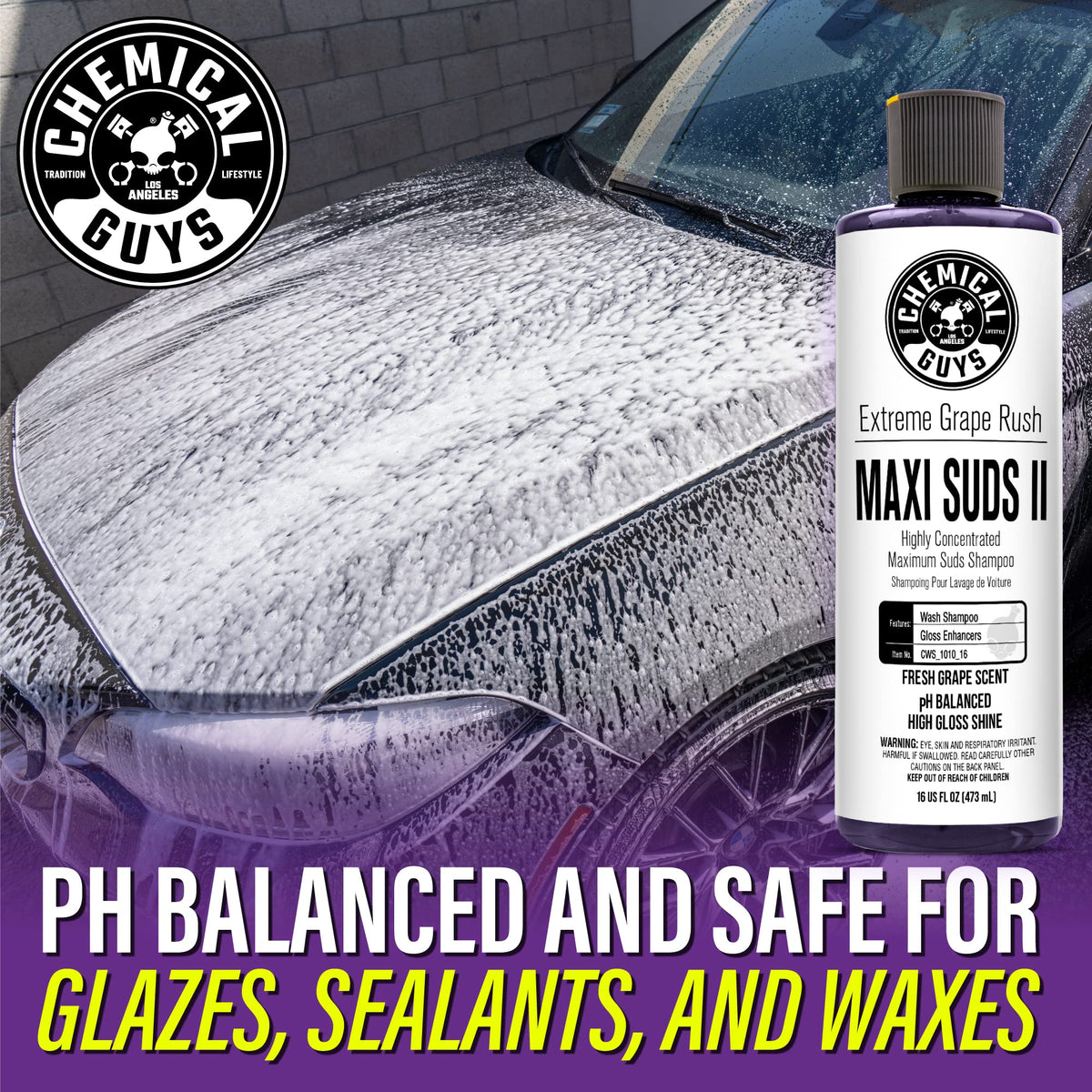 Chemical Guys rich foam close-up demonstrating thick suds benefit