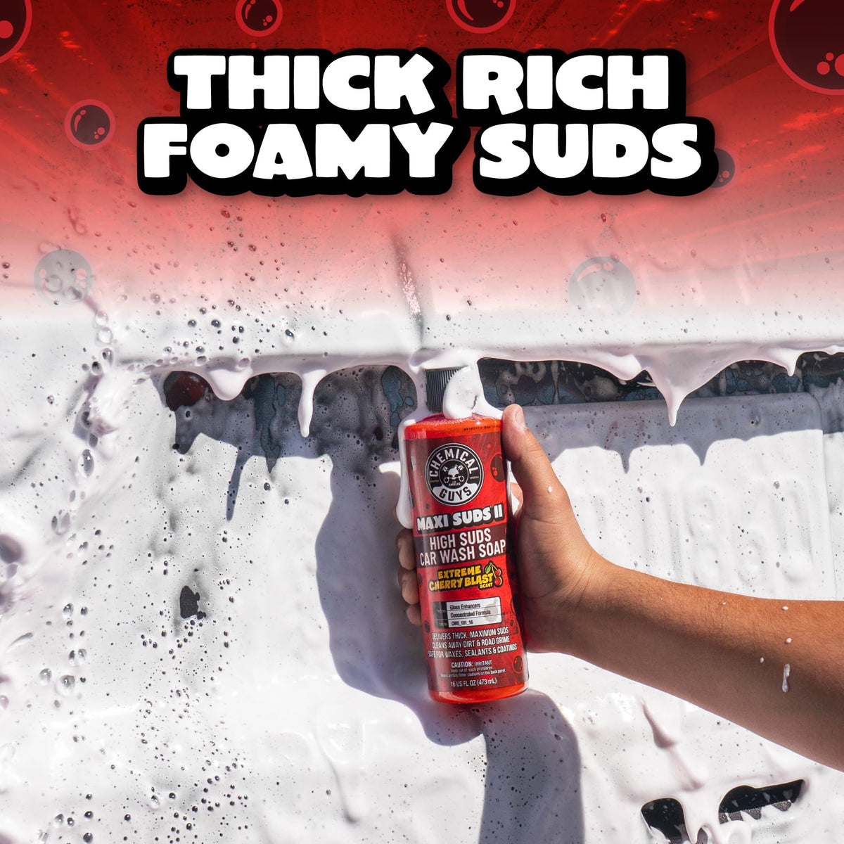 Chemical Guys bottle pouring wash concentrate for accurate dilution and control