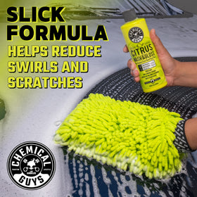 Chemical Guys plush microfiber wash mitt texture for gentle scratch-free cleaning