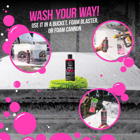 Chemical Guys mitt in hand washing car panel gently and reducing scratches