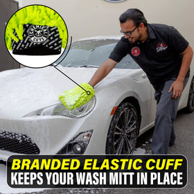 Chemical Guys mitt saturated with soap suds holding lubrication longer