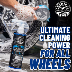 Chemical Guys Mr. Pink wash mitt producing slick foam for safe paint cleaning