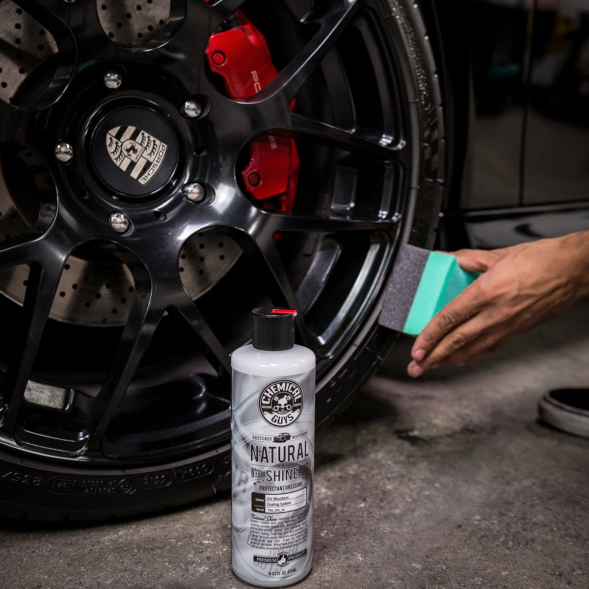 Chemical Guys being applied to dashboard for rejuvenated appearance