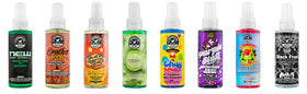 Chemical Guys New Car Smell bottle close-up highlighting clean showroom scent