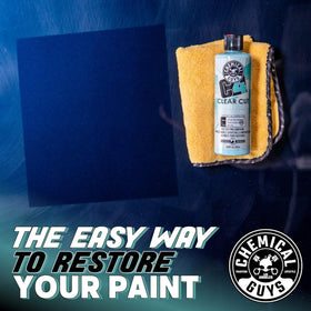 Chemical Guys P4 bottle label detail highlighting refining polish benefit