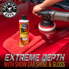 Chemical Guys P4 polish pouring to show smooth texture and spreadability