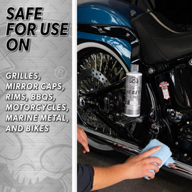 Chemical Guys before-and-after exhaust tip revealing rust removal benefit