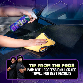 Chemical Guys product texture on towel showing easy wipe and lift action