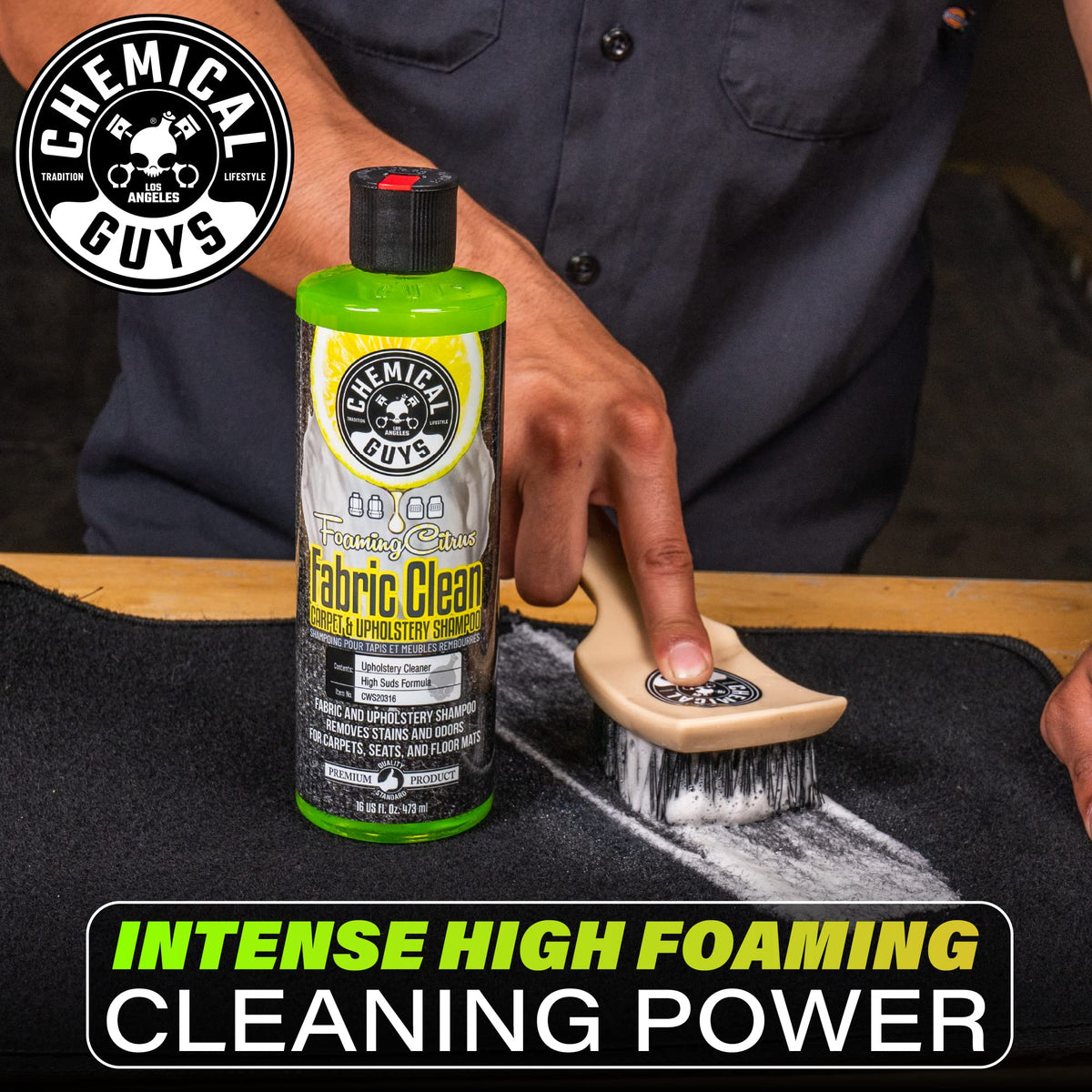 Chemical Guys cleaning RV interior upholstery showcasing fresh-smelling, odor-free result
