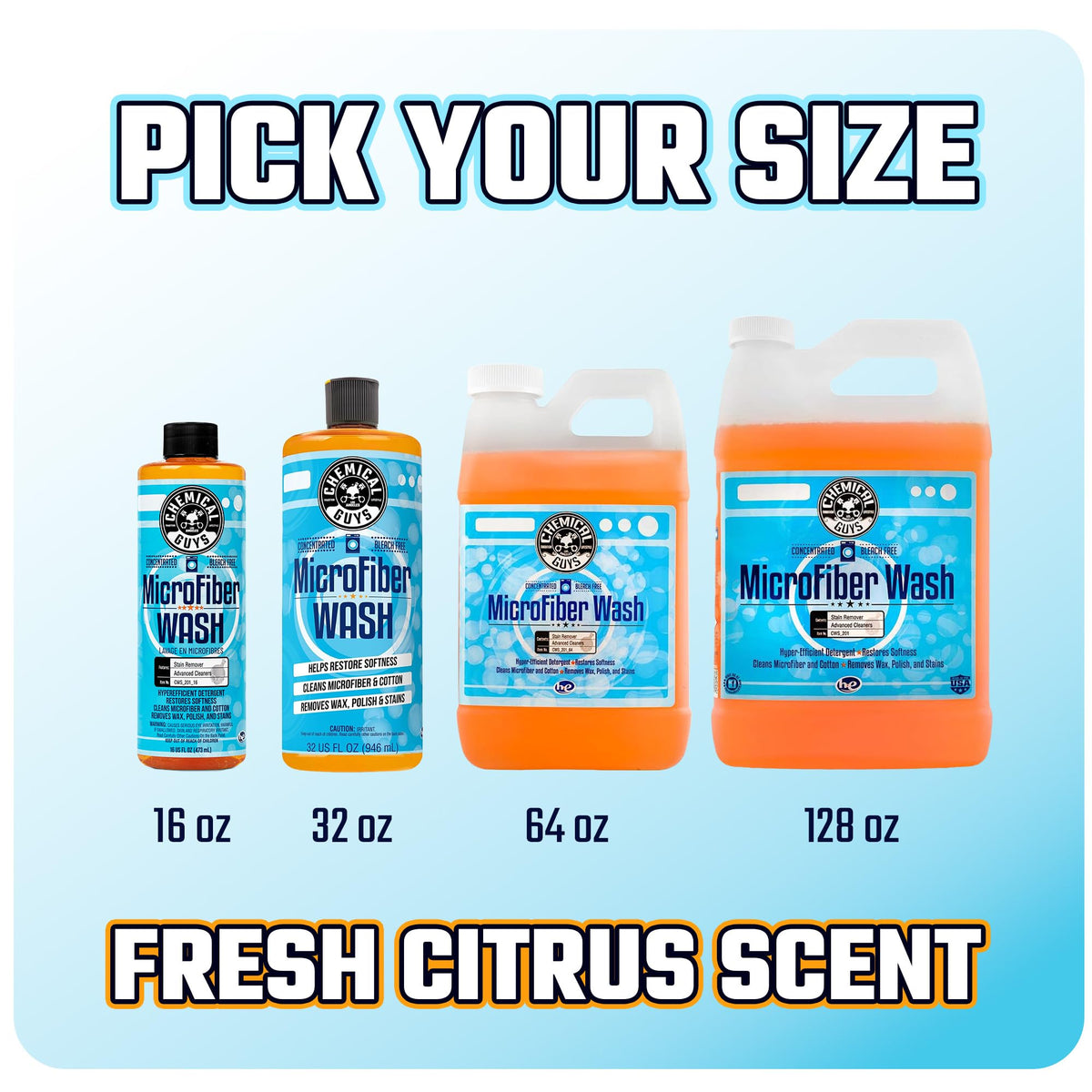 Chemical Guys gallon next to towels illustrating long-lasting value per bottle