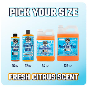 Chemical Guys gallon next to towels illustrating long-lasting value per bottle