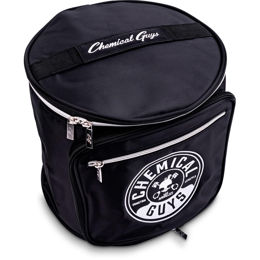Chemical Guys expandable side pocket holding towels and applicators conveniently