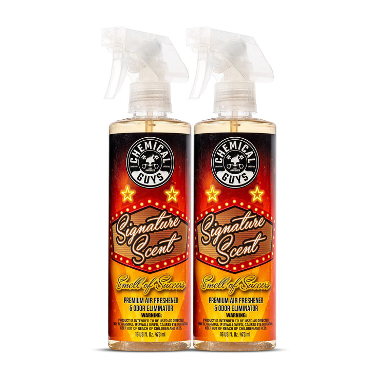 Chemical Guys front packaging showing two 16 oz bottles and brand benefit