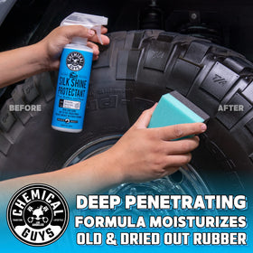 Chemical Guys on tire sidewall giving clean satin appearance