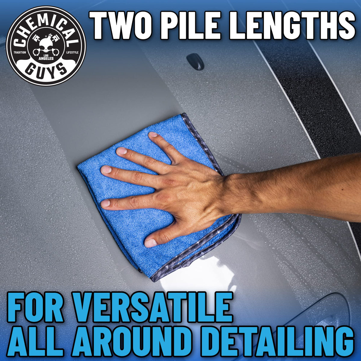 Chemical Guys towel next to ruler showing 16x16 inch size for scale