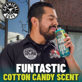 Chemical Guys 16 oz bottle in hand illustrating compact, travel-ready size