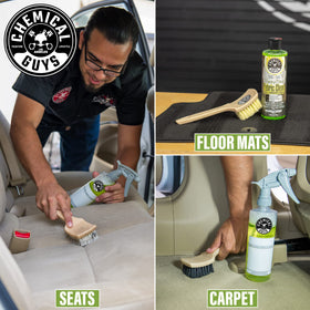 Chemical Guys gallon held in hand to show scale and refill convenience