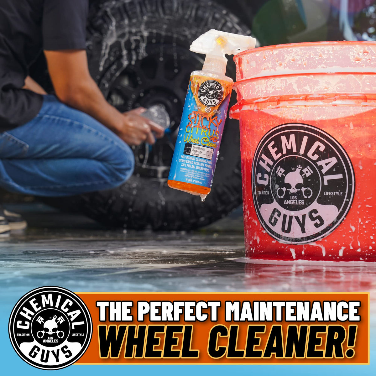Chemical Guys gallon beside a spray bottle showing economical bulk supply benefit