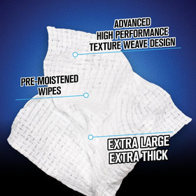 Chemical Guys wipe beside hand showing scale and portable convenience