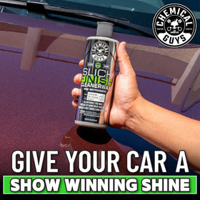 Chemical Guys applicator pad applying wax on car panel for even finish