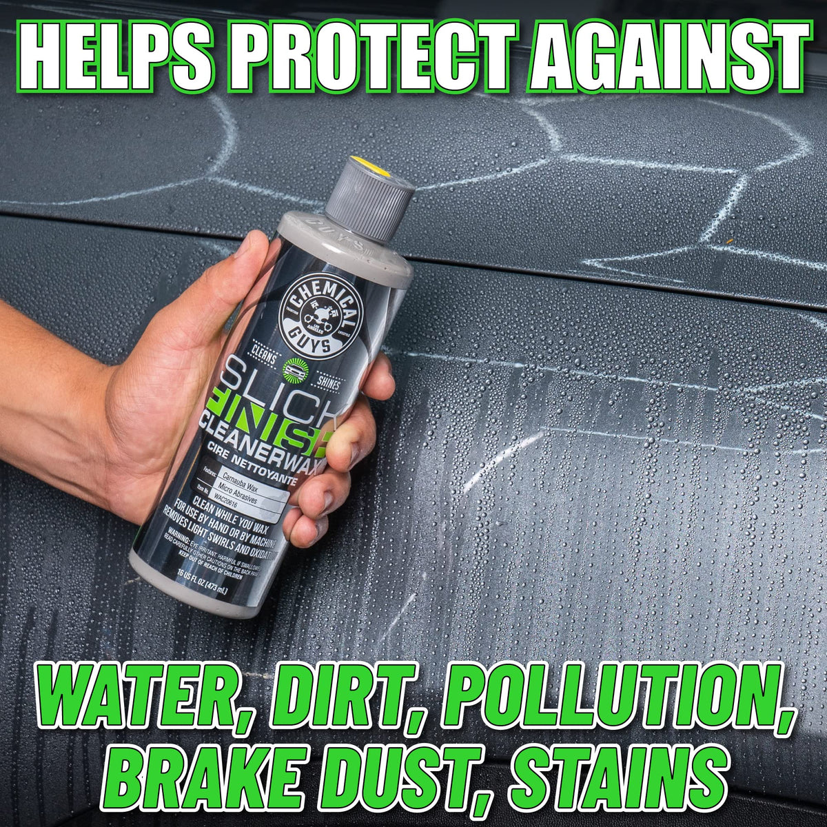 Chemical Guys wax on glass and chrome showing clearer, protected surfaces