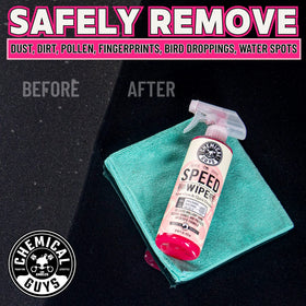 Chemical Guys after-shine panel showing mirror-like gloss restoration