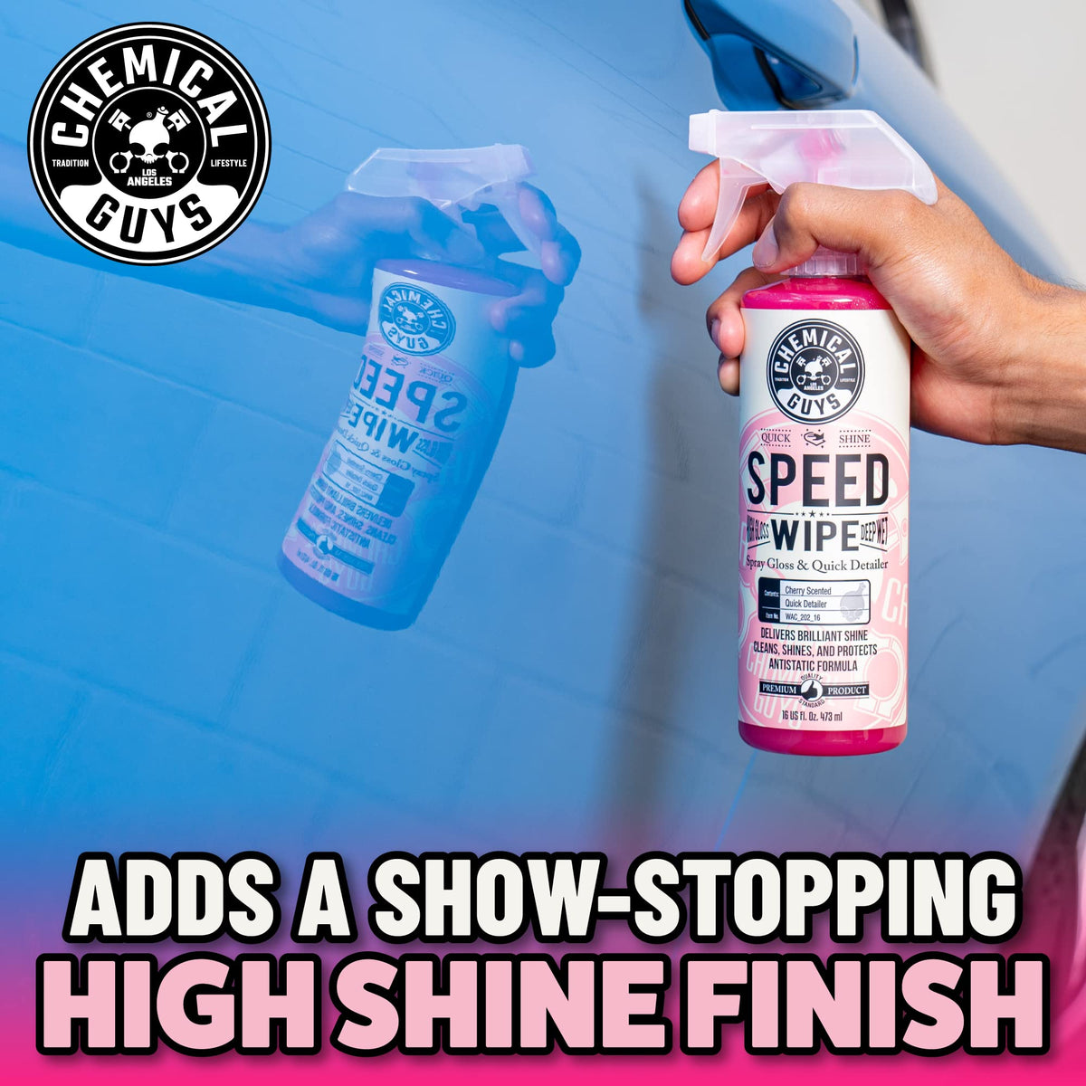 Chemical Guys used in a garage lifestyle setting emphasizing convenience