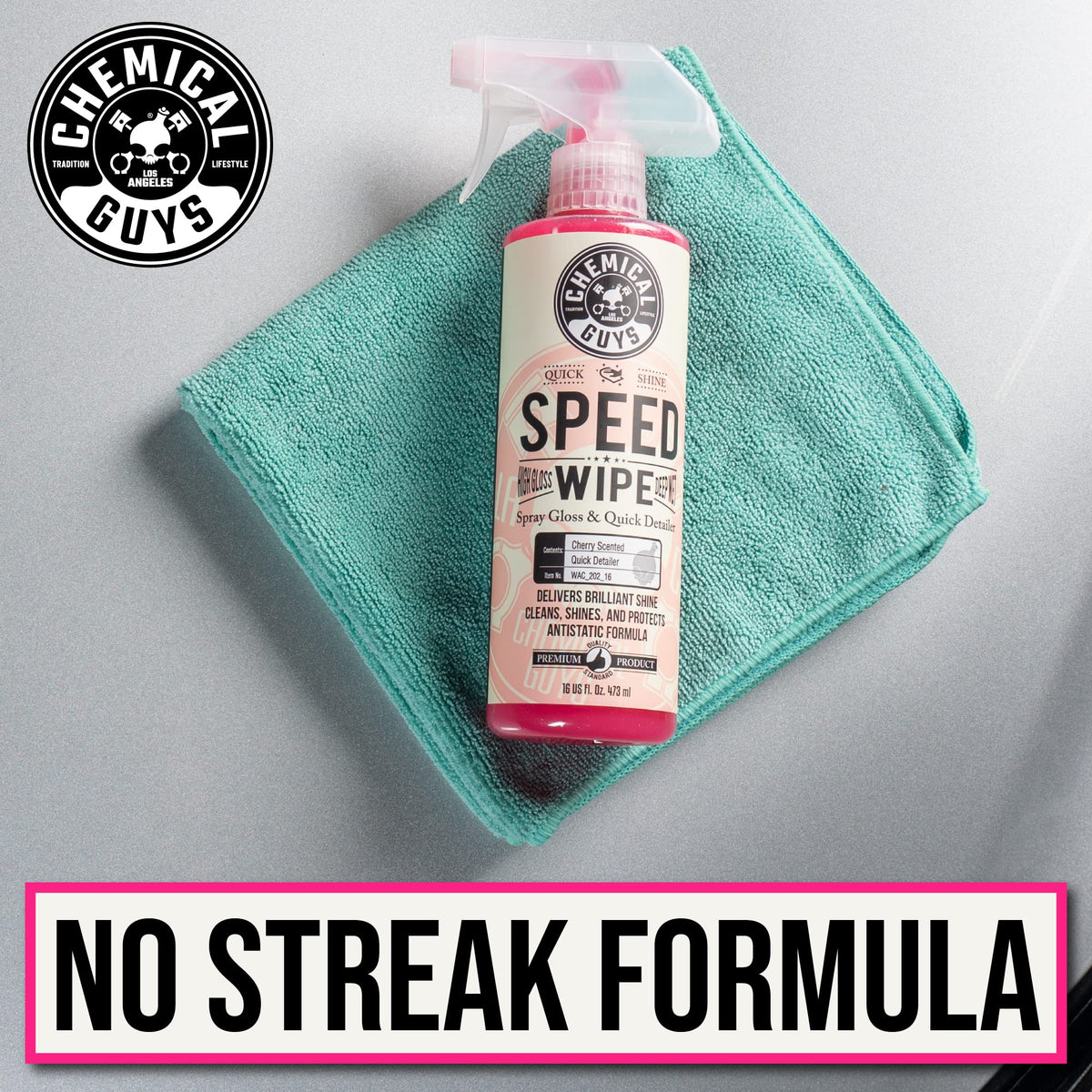Microfiber wiping Speed Wipe on paint for streak-free finish and static reduction