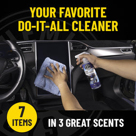 Chemical Guys spray and wipe used on dashboard, quick maintenance and streak-free benefit