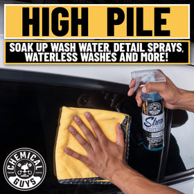 Chemical Guys stacked towels showing thickness and reusable durability benefit