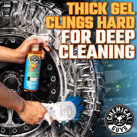 Chemical Guys gel texture close-up highlighting clingy viscosity for improved dwell time