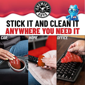 Chemical Guys gel close-up lifting crumbs to reveal cleaner surface quickly