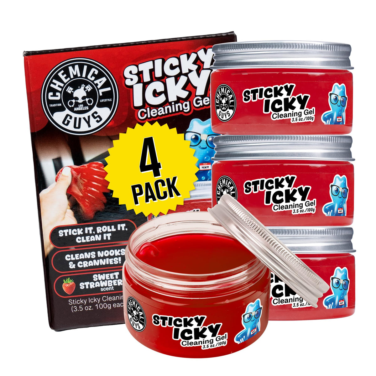 Chemical Guys jar front view showing label and compact size benefit